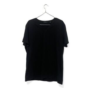Theory Black V-Neck Classic Comfortable Gaskell Pima Cotton T-Shirt Size XL